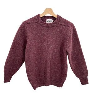 WOOLRICH Vintage Pull Over Heavy Wool Crewneck Sweater Purple Size S